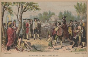 Landung von William Penn, Litho von P.S. Duval, 1852